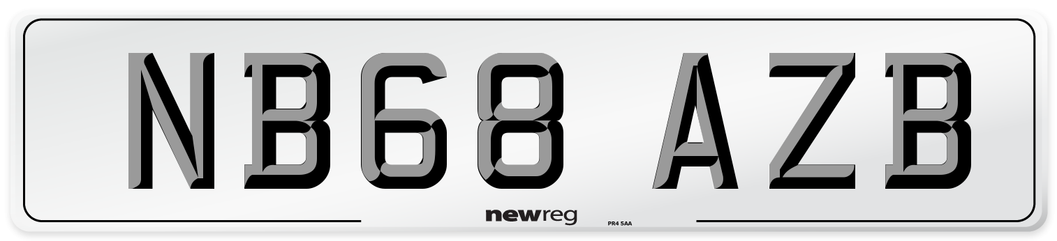NB68 AZB Number Plate from New Reg